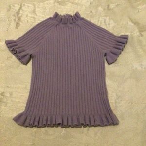 Janie & Jack Purple Ruffle Sweater, Size 6